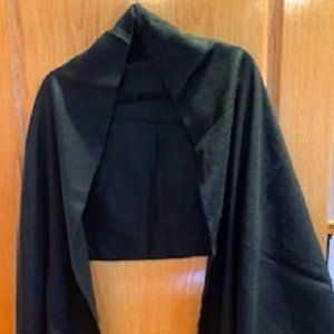 NWOT Black Soft Shawl Scarf 20 Fur Pom Pom Tassels 70" x 20"